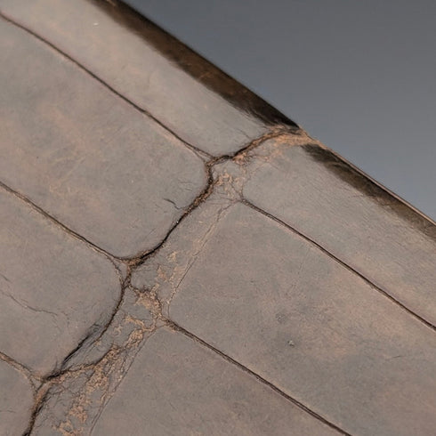 1903年 英国アンティーク 純銀装飾 小型革財布 小銭入れ