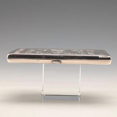 1874年 英国アンティーク 純銀 両開き型カードケース 104g George Unite