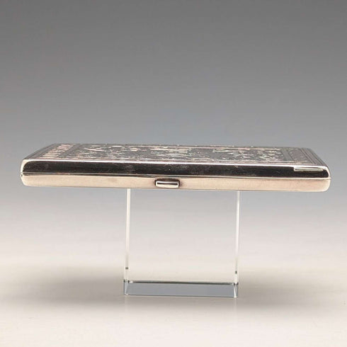 1874年 英国アンティーク 純銀 両開き型カードケース 104g George Unite