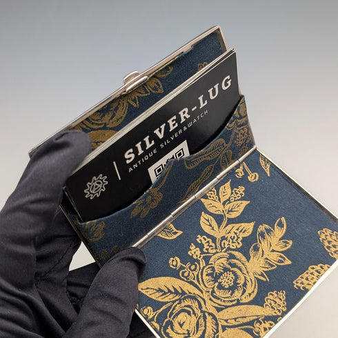 1874年 英国アンティーク 純銀 両開き型カードケース 104g George Unite