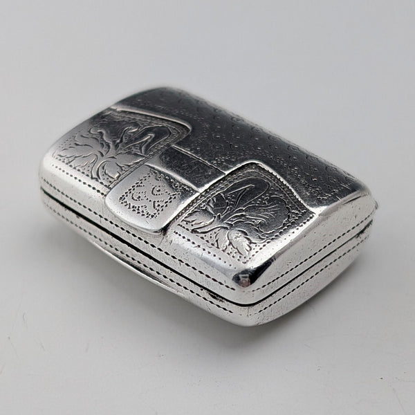 1820 British antique sterling silver vinaigrette with sponge, Ledsam & Vale