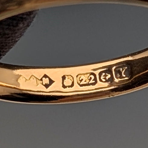 1948年 英国ヴィンテージ ジュエリー K22ゴールドリング 2.9g(7号) 指輪