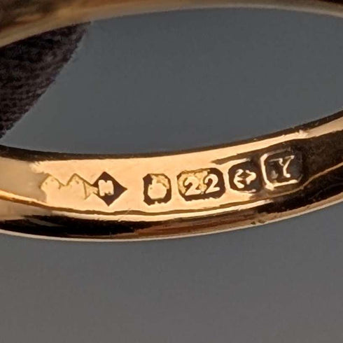 1948 British Vintage Jewelry 22K Gold Ring 2.9g (Size 7)