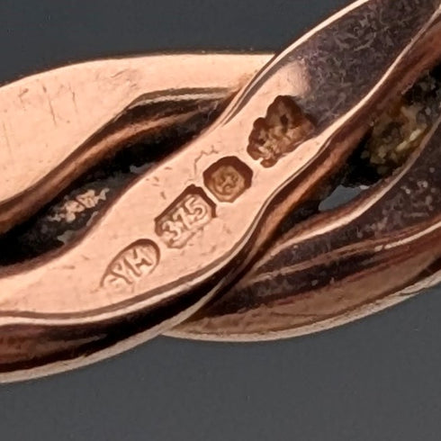 英国ヴィンテージ ジュエリー 9ctゴールドローズゴールド スパイラルリング 3g(8-9号)指輪