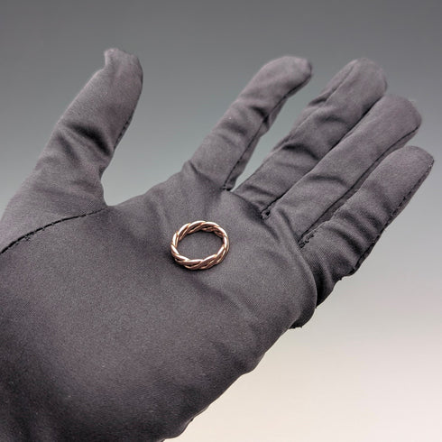 英国ヴィンテージ ジュエリー 9ctゴールドローズゴールド スパイラルリング 3g(8-9号)指輪