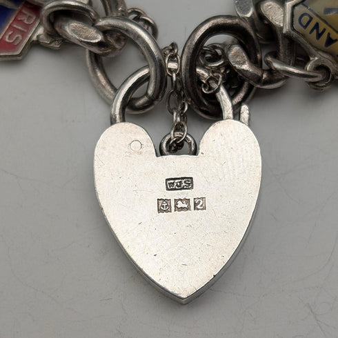 1965 英國復古純銀吊飾手鍊 74 克 WJS