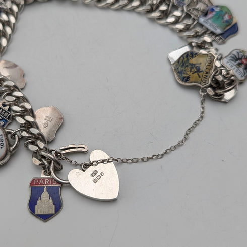 1965 英國復古純銀吊飾手鍊 74 克 WJS