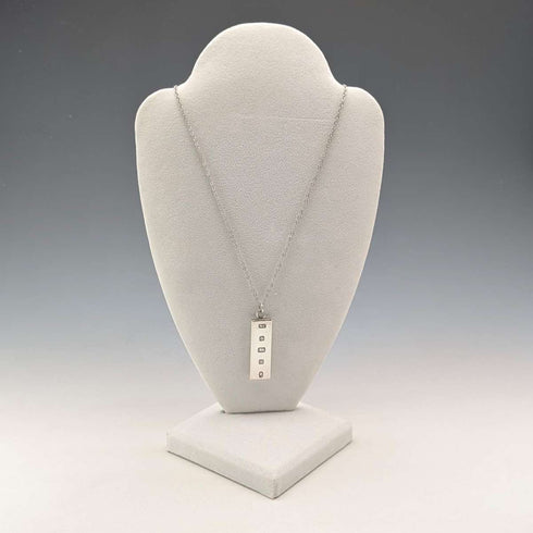 1977 British sterling silver jubilee ingot pendant 17g with necklace