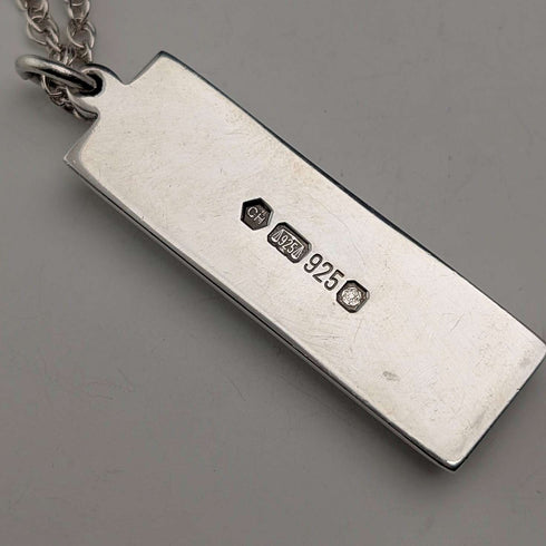 1977 British pure silver jubilee ingot pendant 30g with pure silver necklace
