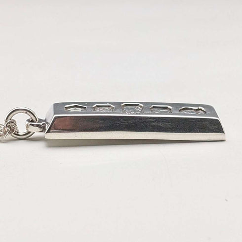 1977 British pure silver jubilee ingot pendant 30g with pure silver necklace