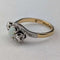 Antique K18 gold ring with opal and diamond (size 8)
