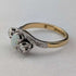 Antique K18 gold ring with opal and diamond (size 8)