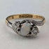 Antique K18 gold ring with opal and diamond (size 8)