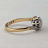 Antique K18 gold ring with opal and diamond (size 8)