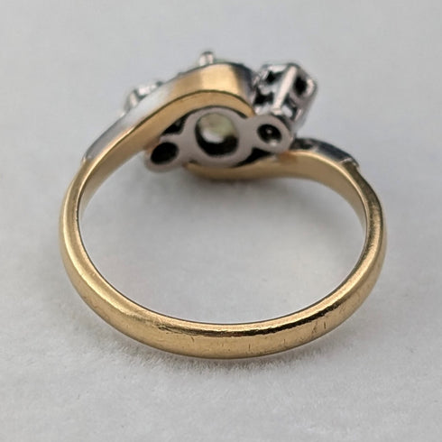 アンティーク K18ゴールドリング オパール&ダイヤモンド(8号) 指輪