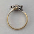 Antique K18 gold ring with opal and diamond (size 8)