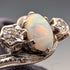 Antique K18 gold ring with opal and diamond (size 8)