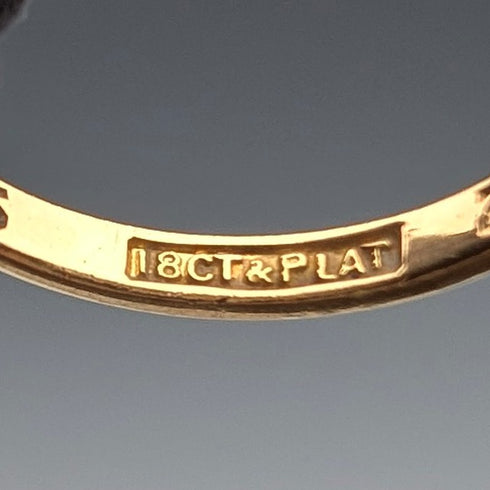 アンティーク K18ゴールドリング オパール&ダイヤモンド(8号) 指輪