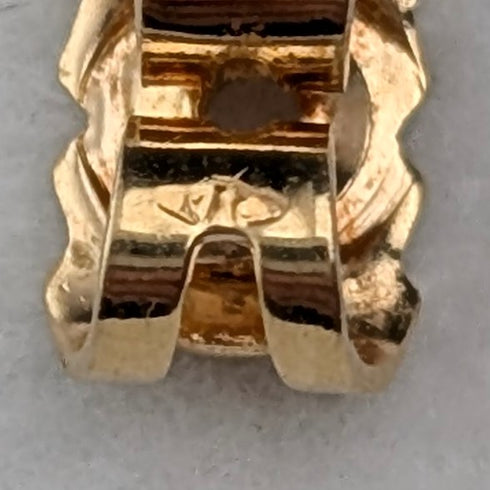 古董 K18 金耳環鑽石和紅寶石花朵