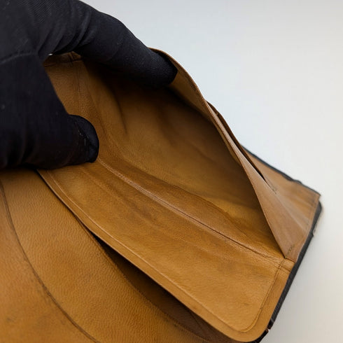 1902 年英國古董純銀裝飾皮革雙折皮夾 PWS