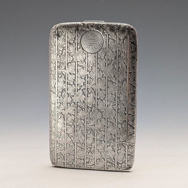 米国ヴィンテージ 純銀製 アールデコ装飾 大型シガレットケース 171g