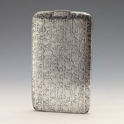 米国ヴィンテージ 純銀製 アールデコ装飾 大型シガレットケース 171g