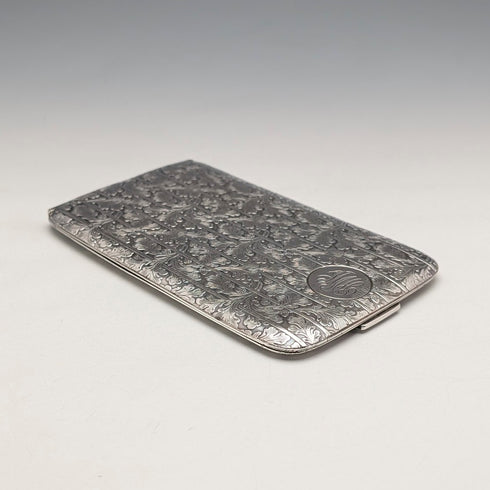 米国ヴィンテージ 純銀製 アールデコ装飾 大型シガレットケース 171g