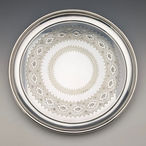 1898年 英国アンティーク シルバープレート製 サルヴァ 直径31cm Elkington