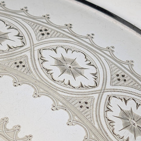 1898年 英国アンティーク シルバープレート製 サルヴァ 直径31cm Elkington