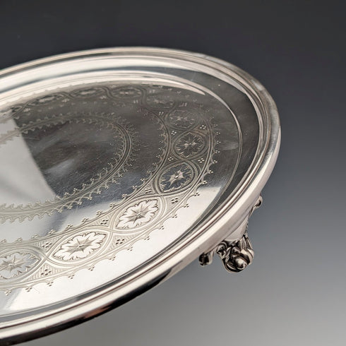 1898年 英国アンティーク シルバープレート製 サルヴァ 直径31cm Elkington