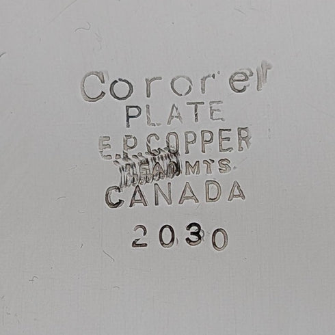 Vintage Canadian silver plate round legless Salva, diameter 37cm