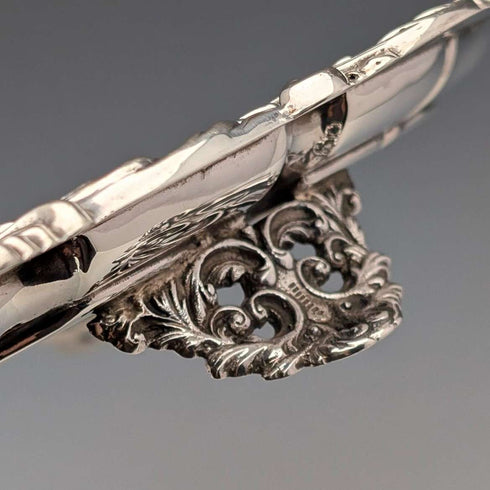 1908年 英国アンティーク 純銀製サルヴァ 直径30cm 624g William Devenport