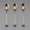 Nordic vintage enamel decorated sterling silver coffee spoons set of 3, total 28g