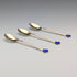 Nordic vintage enamel decorated sterling silver coffee spoons set of 3, total 28g