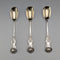 1843 British antique sterling silver mustard spoon x 3, total 91g, Samuel Hayne & Dudley Carter