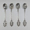 Antique 835 silver tea spoon x 4, total 36g