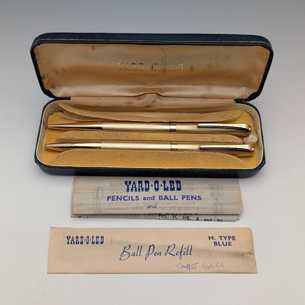 英國復古 Yard O' Red 捲金自動鉛筆和原子筆(附盒子)