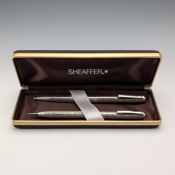 美國復古 Schafer 純銀自動鉛筆/原子筆套裝附盒