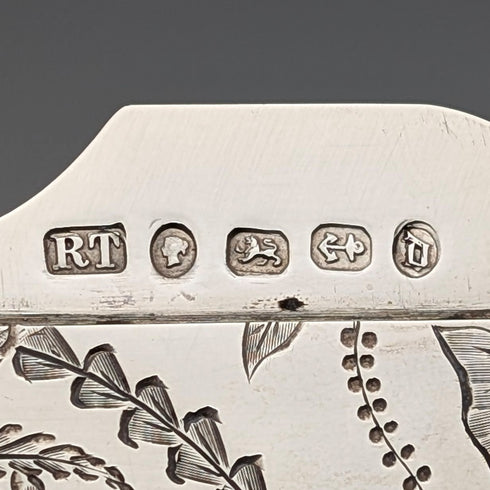 1878年 英国アンティーク 純銀製 カードケース 92g Robert Thornton