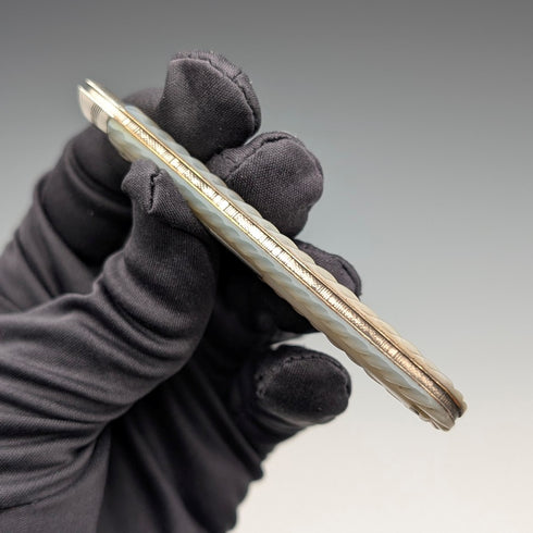 1883年 英国アンティーク 白蝶貝ハンドル 純銀ブレード ペンナイフ William Morton