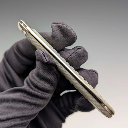 1883 British antique white mother-of-pearl handle, pure silver blade penknife, William Morton