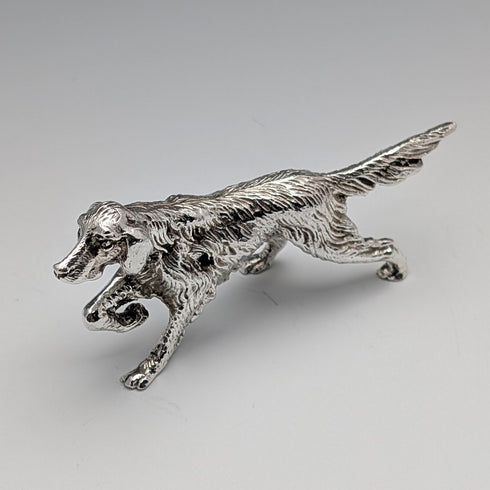 英国CSR Limited 純銀製 アイリッシュ・セッター ミニチュアドッグ フィギュリン