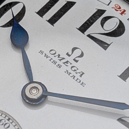 1915年頃 アンティーク オメガ 懐中時計 直径53mm 鉄道時計 合金ケース 動作良好