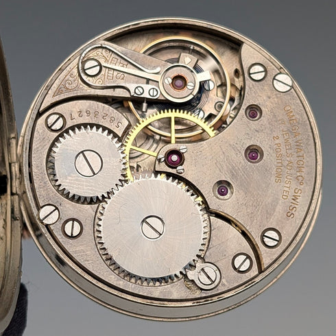 1915年頃 アンティーク オメガ 懐中時計 直径53mm 鉄道時計 合金ケース 動作良好