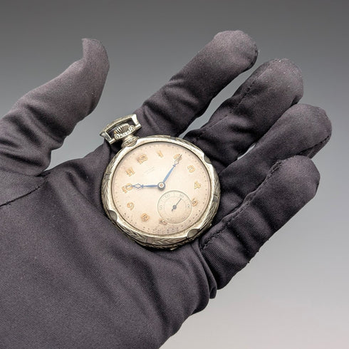 アンティーク スイスCivitas 懐中時計 45mm装飾ケース 動作良好