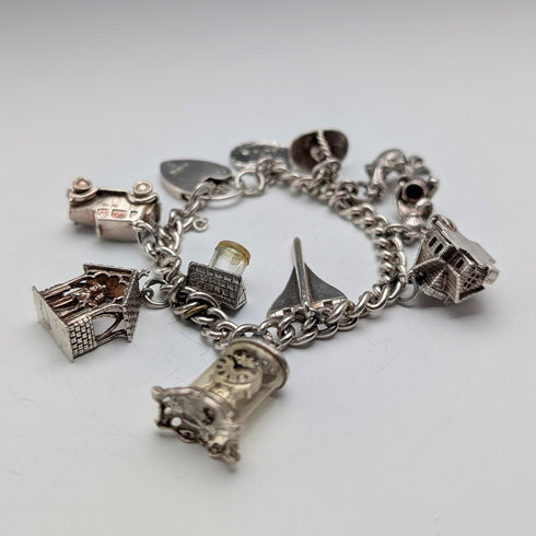 1978 英國復古純銀吊飾手鍊 48 克 RP