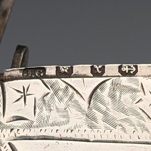 1900年頃 英国アンティーク 純銀製アルバートチェーン 75g 純銀製ヴェスタケース付