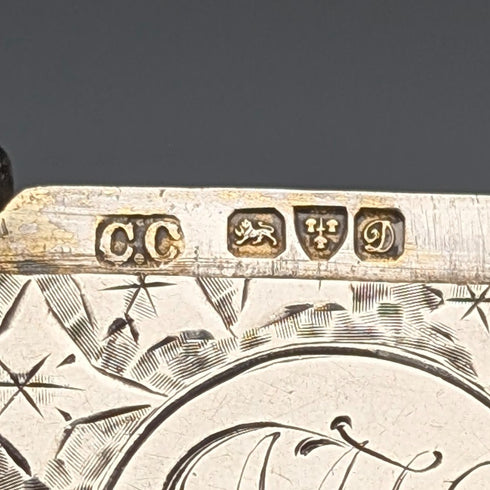 1900年頃 英国アンティーク 純銀製アルバートチェーン 80g 純銀製ヴェスタケース付