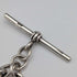 Circa 1900 British antique sterling silver Albert chain, 80g, with sterling silver Vesta case