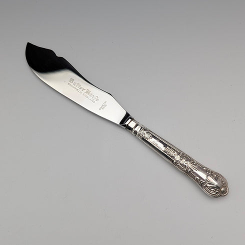 1977 British Vintage Pure Silver Handle Butter Knife Harrison Brothers Paper Box